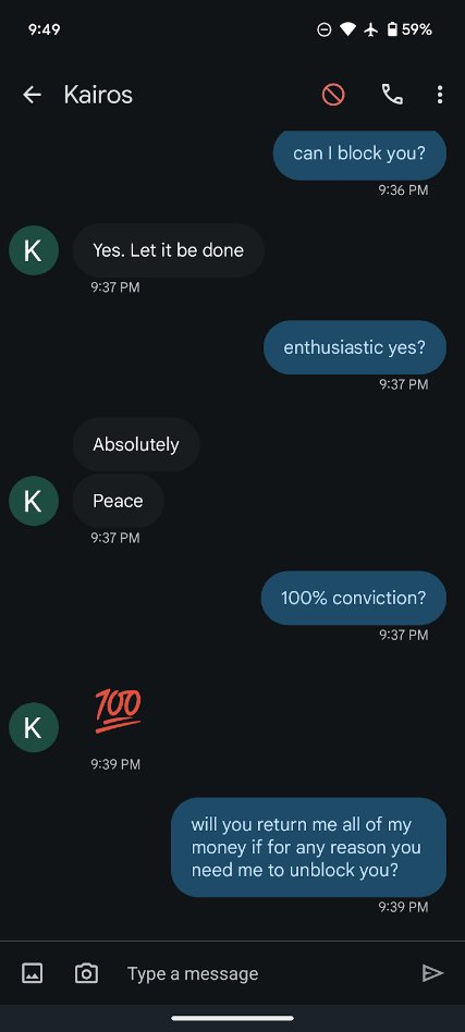 [EVIDENCE: BLOCKING CONVERSATION]