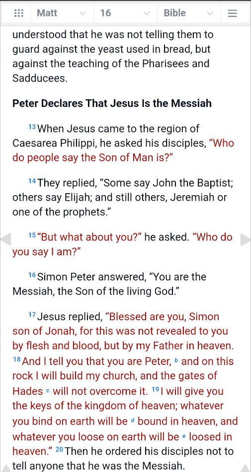 [EVIDENCE: MATTHEW 16]