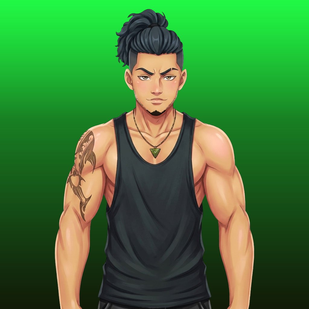 Jade Titan — Original muscular character portrait